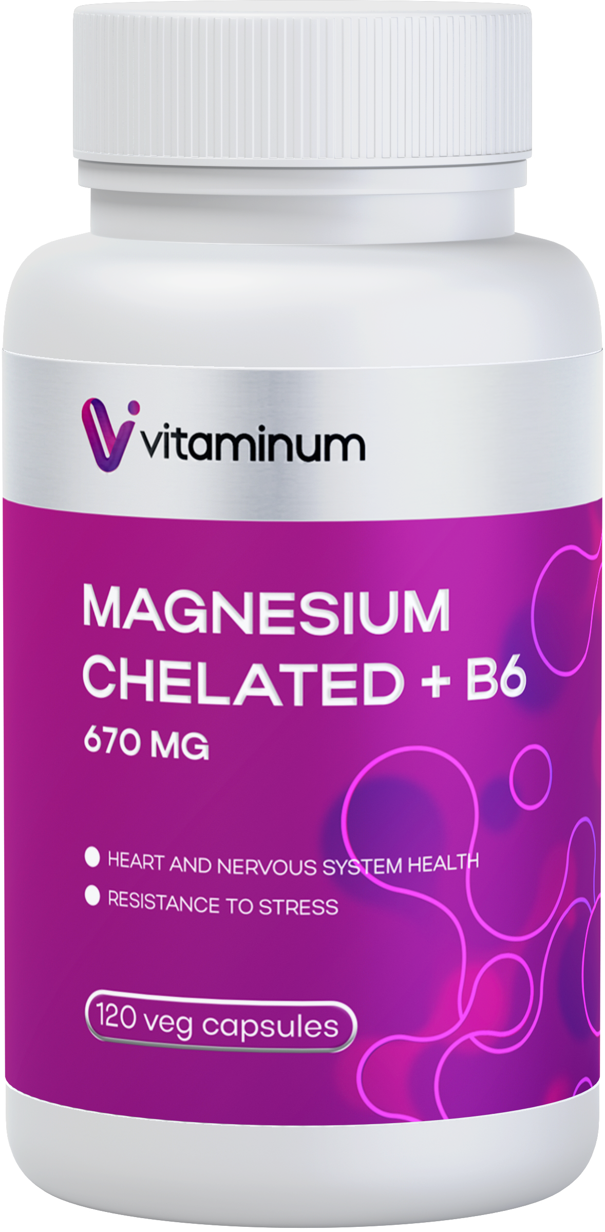  Vitaminum МАГНИЙ ХЕЛАТ + витамин В6 (670 MG) 120 капсул 800 мг  в Великих Луках